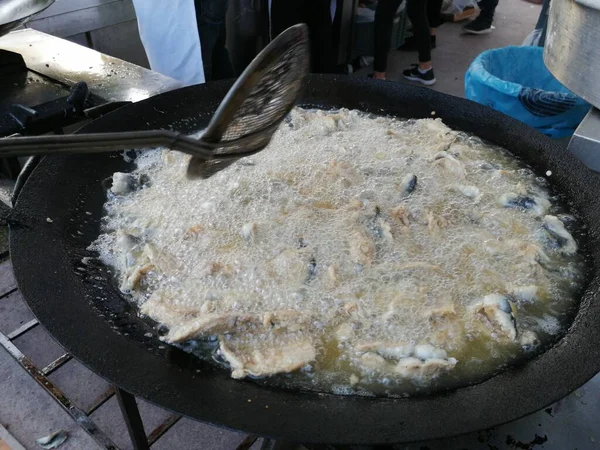 Papas Fritas Anchoa Sartén — Foto de Stock