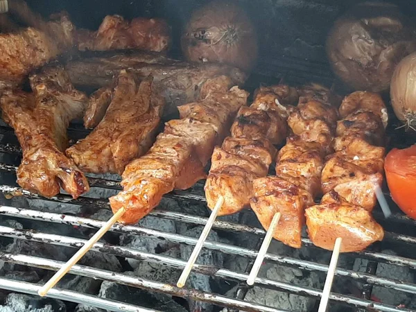 Delicioso Kebab Adana Saladas — Fotografia de Stock