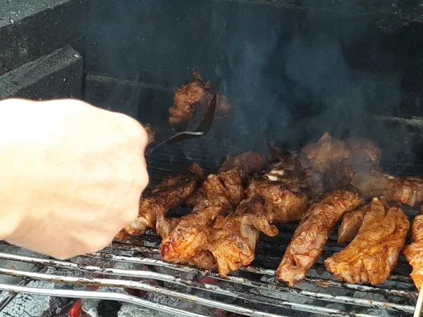 맛있는 아다나 케밥과 샐러드 — 스톡 사진