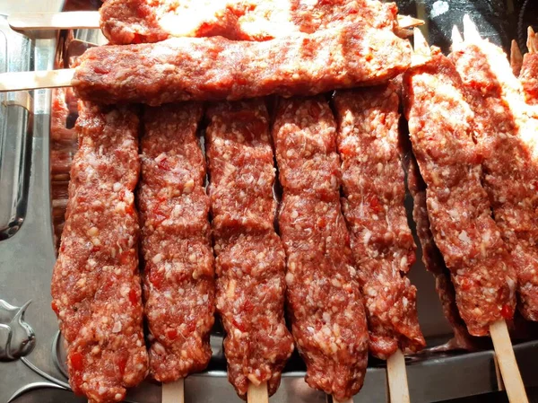 Delicioso Kebab Adana Saladas — Fotografia de Stock