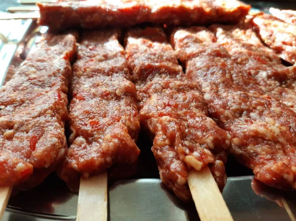 Delicioso Kebab Adana Saladas — Fotografia de Stock