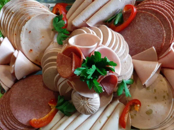 Cheese Plate Served Various Cheeses Table — Stock Photo, Image