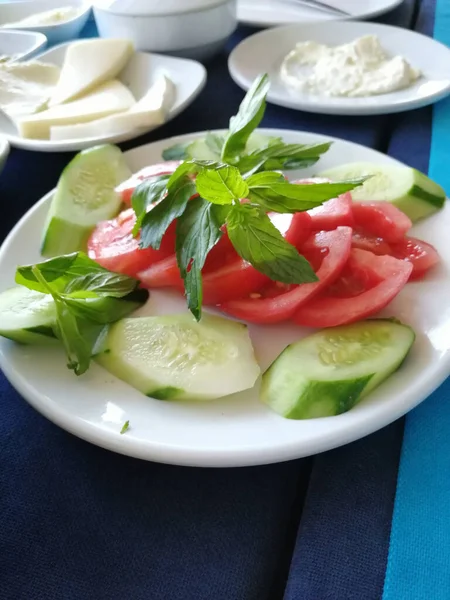 Frisches Und Köstliches Bio Frühstücksbuffet — Stockfoto