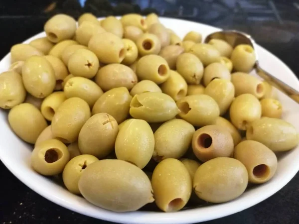 Varietà Olive Fresche Biologiche Deliziose — Foto Stock