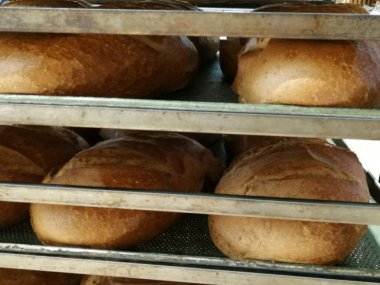 Fırından taze ve sıcak ekmek.