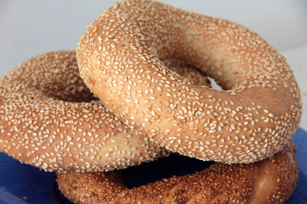Hot Fresh Sesame Bagel — Stock Photo, Image