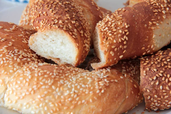 Hot Fresh Sesame Bagel — Stock Photo, Image