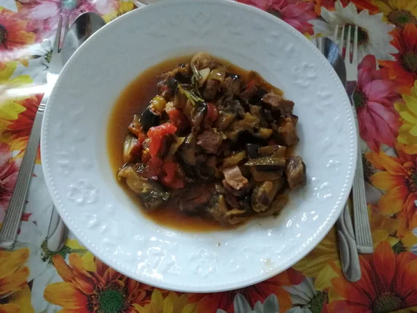 Délicieux Plat Légumes Sur Assiette — Photo