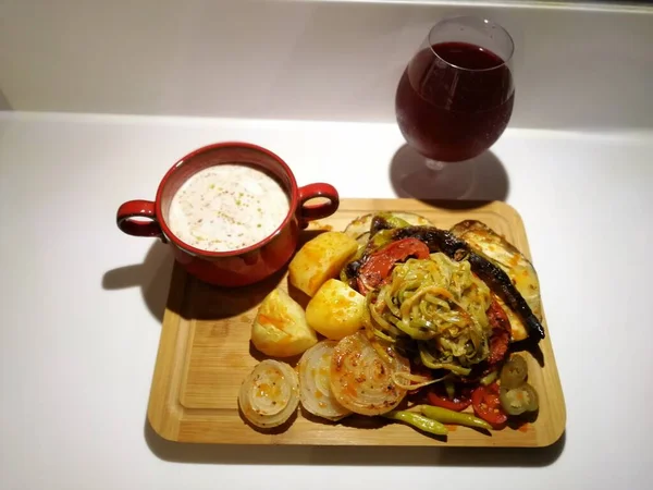 Délicieux Plat Légumes Sur Assiette — Photo