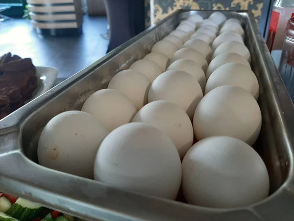 Telur Organik Rebus Putih — Stok Foto