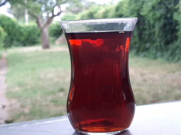 Chá Turco Recém Fabricado Copo Chá — Fotografia de Stock