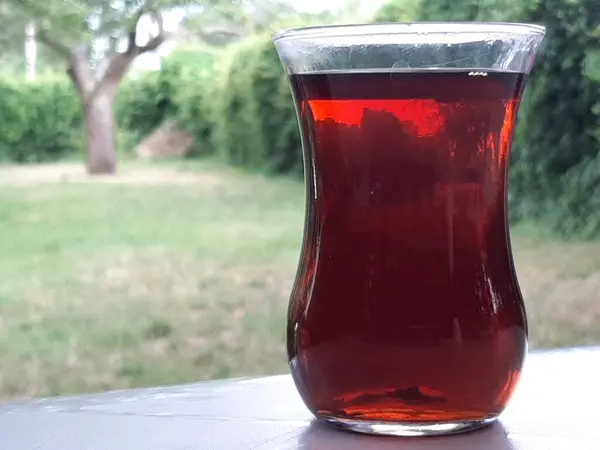 Türkischer Tee Frisch Gebrüht Teeglas — Stockfoto