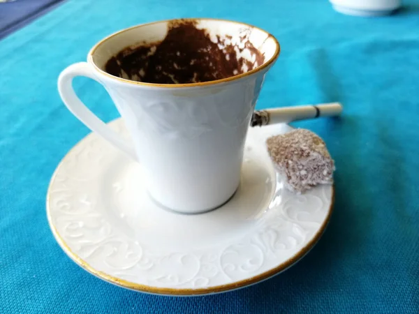 Quente Deliciosamente Sabor Café Turco — Fotografia de Stock