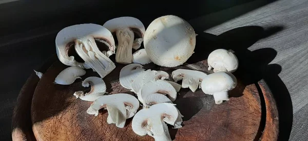 Verse Biologische Heerlijke Champignons — Stockfoto