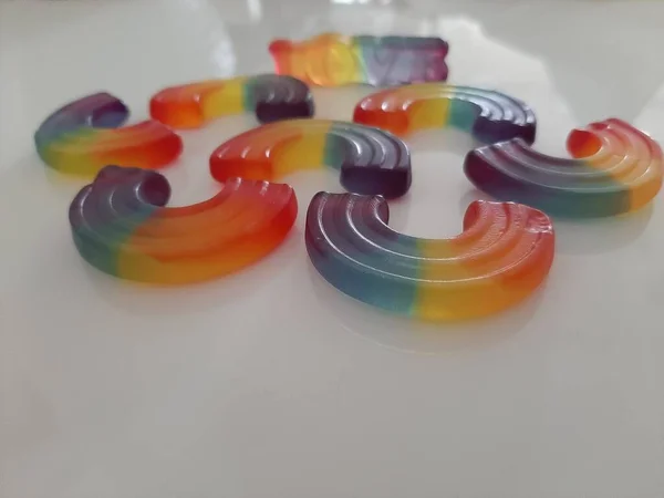 Pyszne Kolorowe Cukierki Miękkie — Zdjęcie stockowe