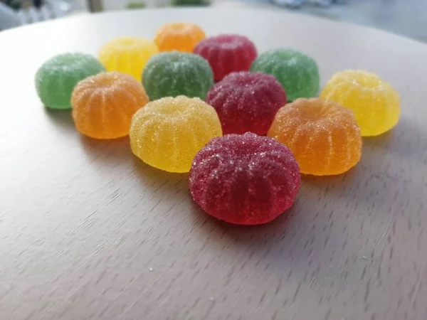 Pyszne Kolorowe Cukierki Miękkie — Zdjęcie stockowe