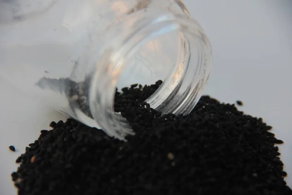 Especias Semillas Negras Frescas Orgánicas —  Fotos de Stock