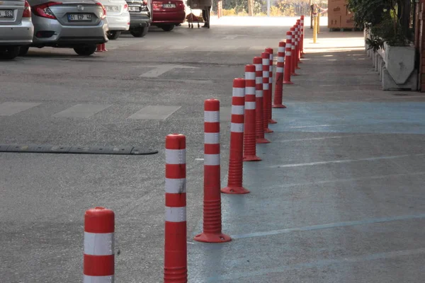 Colorful Iron Barrier Road — Stock Photo, Image