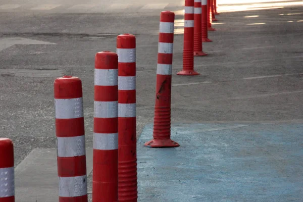 Colorful Iron Barrier Road — Stock Photo, Image