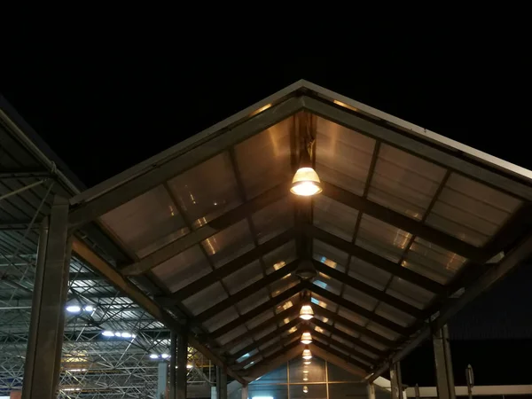 Стальная Крыша Металлическая Крыша Строительной Площадке — стоковое фото
