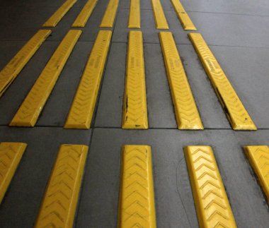 Parktaki dekoratif taş kaldırım yolu.