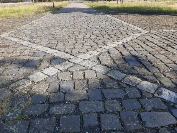 Dekorativ Stenasfalterad Väg Parken — Stockfoto