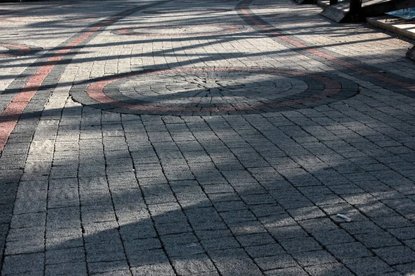 Dekorativ Stenasfalterad Väg Parken — Stockfoto