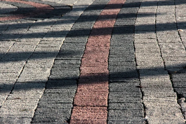 Strada Lastricata Pietra Decorativa Nel Parco — Foto Stock