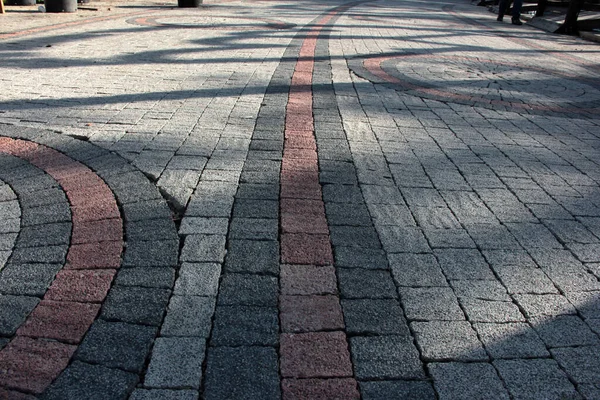 Strada Lastricata Pietra Decorativa Nel Parco — Foto Stock