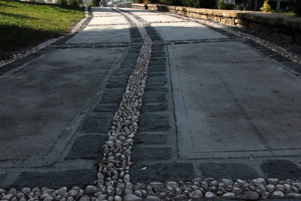 Decorative Stone Pavement Road Park — Stock Photo, Image