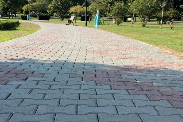 Decorative Stone Pavement Road Park — Stock Photo, Image