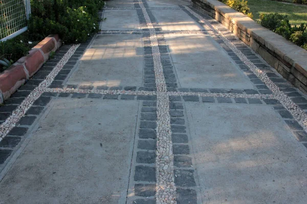 Decorative Stone Pavement Road Park — Stock Photo, Image