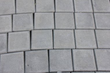 Parktaki dekoratif taş kaldırım yolu.