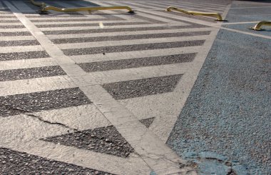 Parktaki dekoratif taş kaldırım yolu.