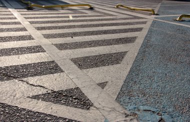 Parktaki dekoratif taş kaldırım yolu.