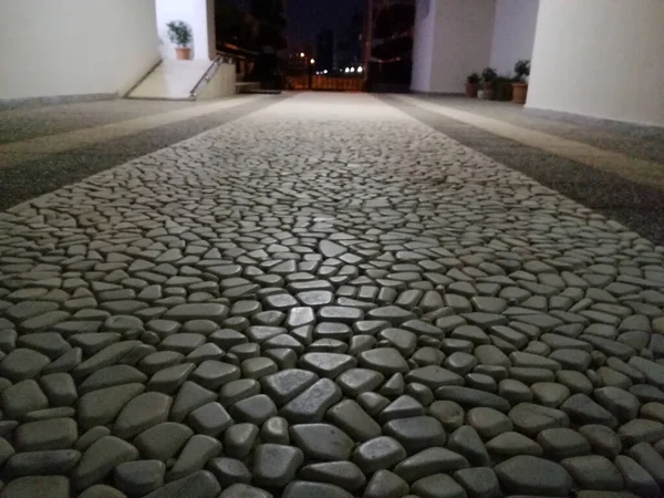 Strada Lastricata Pietra Decorativa Nel Parco — Foto Stock