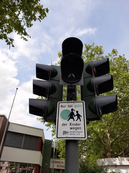 Lampu Peringatan Lalu Lintas Jalan — Stok Foto