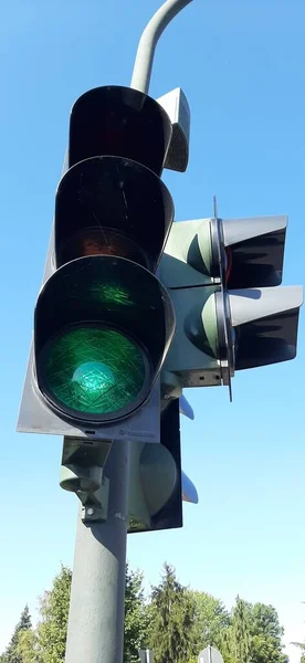 traffic warning lights on road