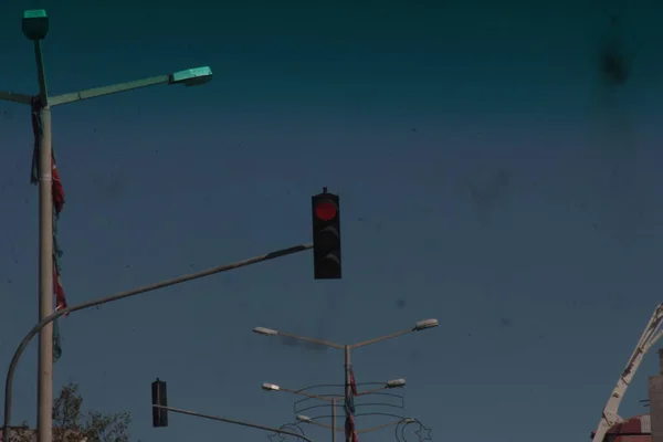 Traffic Warning Lights Road — Stock Photo, Image