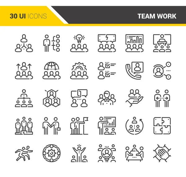 Iconos de trabajo en equipo — Archivo Imágenes Vectoriales