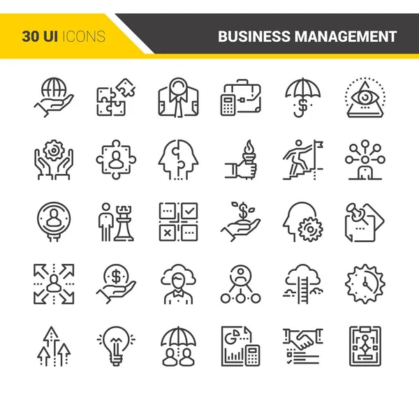 Iconos de gestión empresarial — Vector de stock