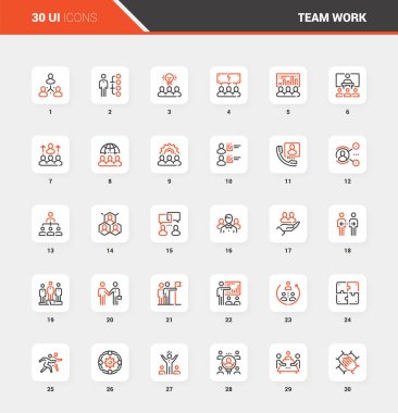 Takım iş düz çizgi Web simgesi kavramları