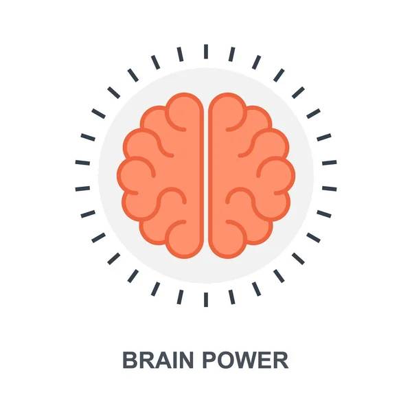 Mozek moc ikonu koncepce — Stockový vektor