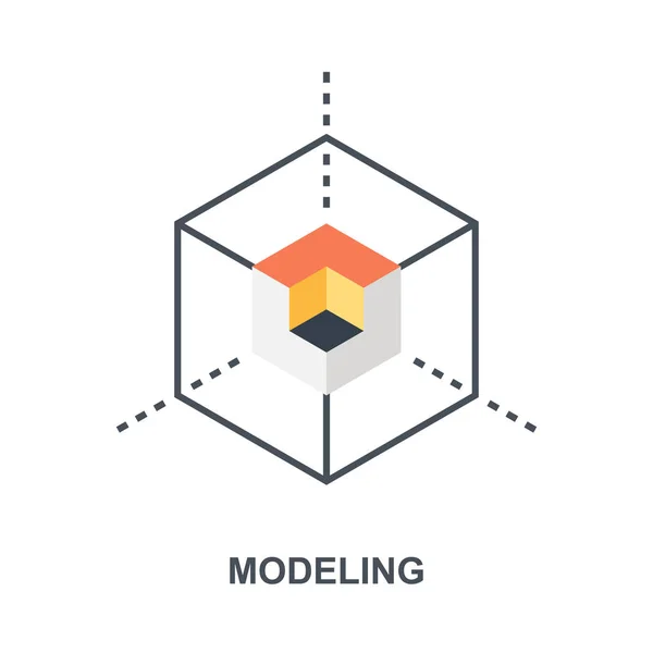 3D modeling pictogram concept — Stockvector