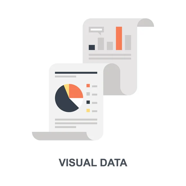 Visual Data icon concept — Stock Vector