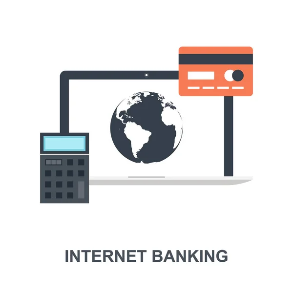 Internetové bankovnictví ikonu koncept — Stockový vektor