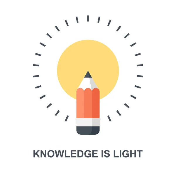 Conhecimento é conceito de ícone de luz —  Vetores de Stock