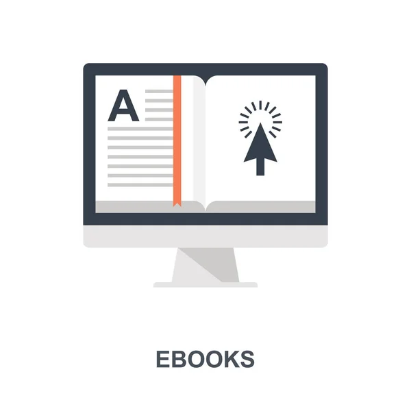 Ebooks icon konzept — Stockvektor