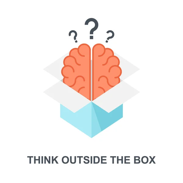 Σκέψου έξω από το κουτί. — Διανυσματικό Αρχείο