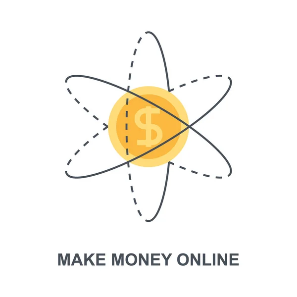 Концепция значков Make Money Online — стоковый вектор